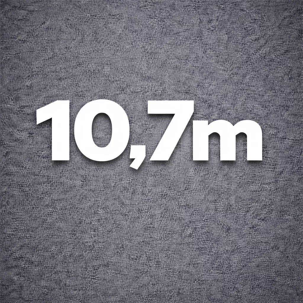 10,7m